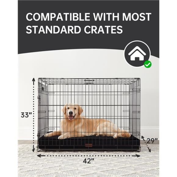 Black Orthopedic Dog Bed for Large Dogs with Non-Slip Bottom 41"L x 28"W x 4"H - Picture 5 of 7